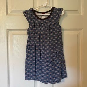 Tea girls blue flowered cotton dress.